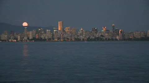Full Moon City Stock Footage 501314