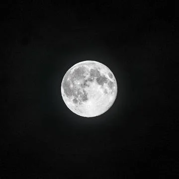 Full moon in the clear night sky Stock Photos