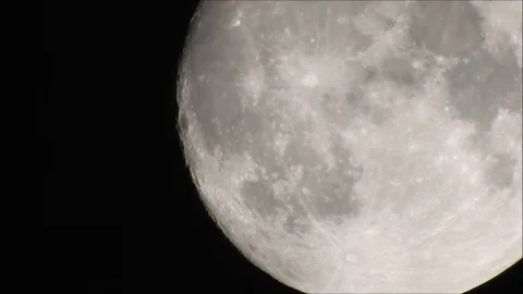 Full Moon Close-up with many bright craters Stock Footage