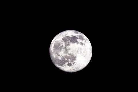 Full moon close-up in the night without starry sky Stock Photos
