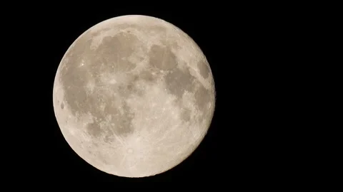 Full Moon Close-Up Over Dark Nightfull moon Stock Footage 344010512