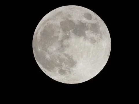 Full moon close up view in dark night full zoom 3 Stock Photos