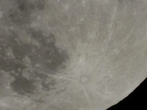 Full moon close up view in dark night full zoom 6 Stock Photos