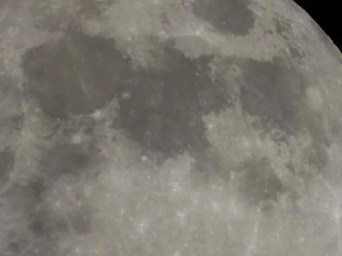 Full moon close up view in dark night full zoom 7 Stock Photos