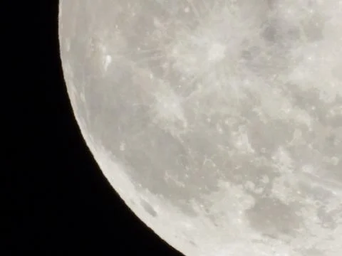 Full moon close up view in dark night full zoom 9 Stock Photos
