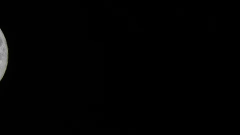 Full Moon Closeup optical zoom part 1 of 9 -passing by camera view left to right Stock Footage 112765801