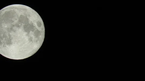 Full Moon Closeup optical zoom part 3 of 9 -passing by camera view left to right Stock Footage 112768107