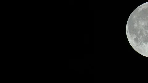 Full Moon Closeup optical zoom part 9 of 9 -passing by camera view left to right Stock Footage 112777517