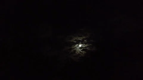 The Full Moon With Clouds In the Dark of the Night Stock Footage 167966836