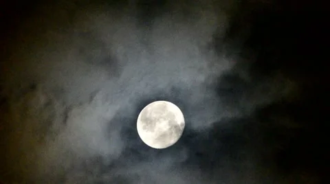 Full Moon &amp; Clouds Stock Footage 7766203