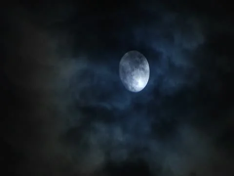 Full Moon with Clouds Stock Footage 10797574