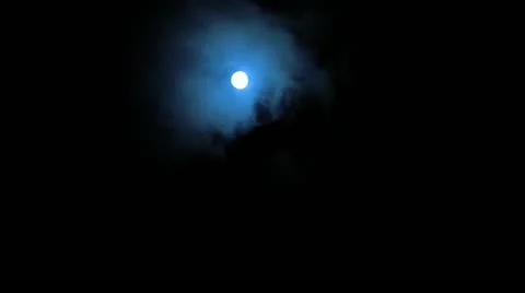 Full moon in clouds Stock Footage 12323853