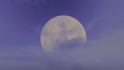 The Full Moon in the Clouds Stock Footage 88582464
