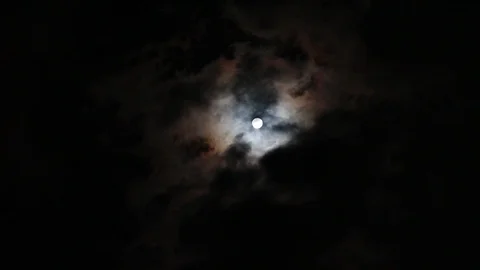 Full Moon with Clouds Stock Footage 90974761