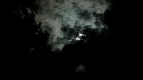Full moon in the clouds Stock Footage 167701669