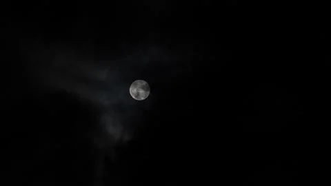 Full Moon with Clouds Stock Footage 209264290