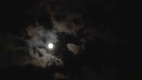Full Moon in Clouds Stock Footage 222875890