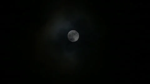 Full Moon With Clouds In The Foreground Stock Footage 45943747