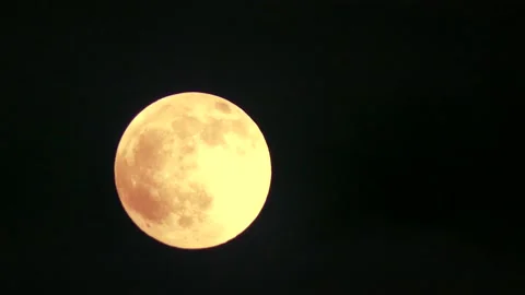 Full moon with clouds at night - real time - mysterious, creepy, fabulous Stock Footage 147113636