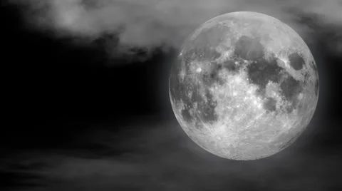 Full Moon With Clouds Passing By Stock-Footage 35421476