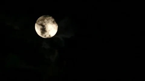 Full Moon With Clouds Passing Stock Footage 78906080