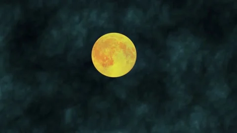 Full Moon. Clouds passing over big moon. Satellite. Horror scene. Air pollution. Stock Footage 220897836