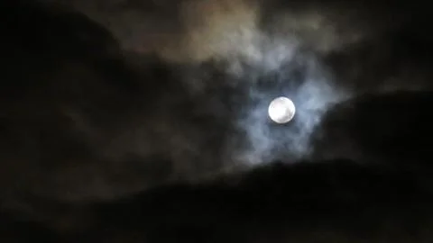 Full Moon in Clouds Stock Photos
