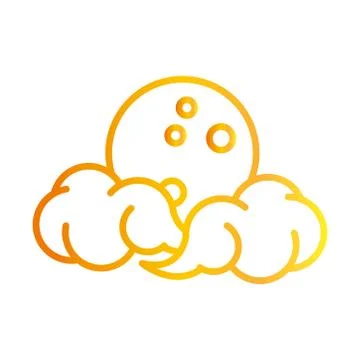 Full moon clouds sky decoration white background gradient style icon Stock Illustration