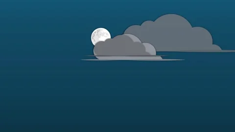 Full moon with clouds in the sky at night Stock Footage 291862366