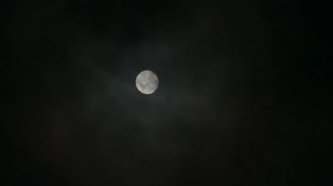 Full moon on a cloudy night Stock Footage 52184144