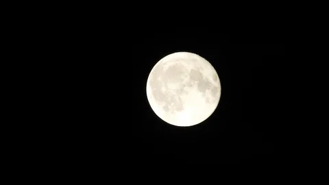 Full Moon in cloudy night sky. Close up  4k video Stock Footage 95645465