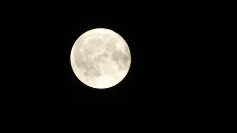 Full Moon in cloudy night sky. Close up  4k video Stock Footage 95645530