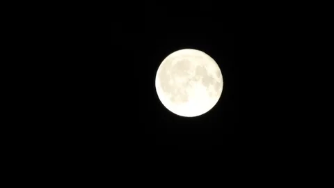 Full Moon in cloudy night sky. Close up  4k video Stock Footage 95645768