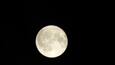Full Moon in cloudy night sky. Close up  4k video Stock Footage 95647021