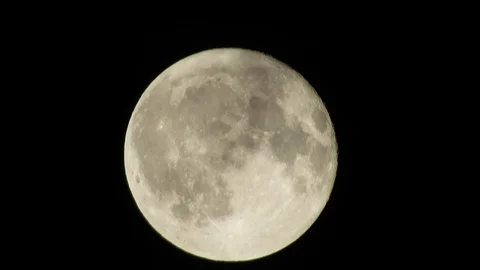 Full Moon in cloudy night sky. Close up  4k video Stock Footage 95647117