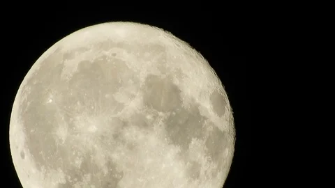 Full Moon in cloudy night sky. Close up  4k video Stock Footage 95647215
