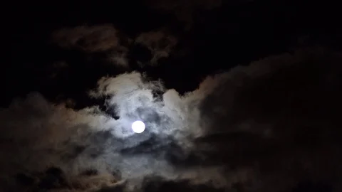 Full Moon In The Cloudy Sky Stock Footage 124444504