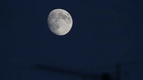 Full moon construction crane Stock Footage 67344798