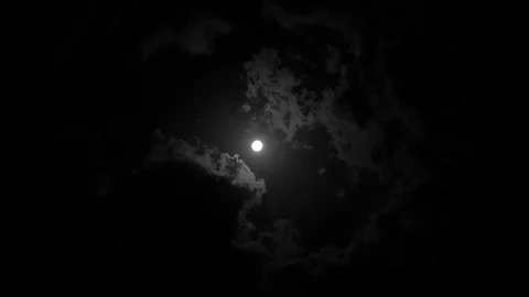 Full Moon Covered By Clouds Stock Footage 115259981