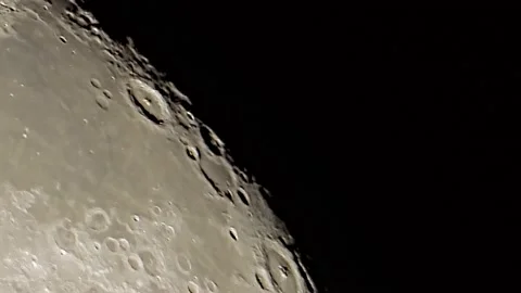 Full Moon Craters With Mega Tele Zoom Telescope Stock Footage 149435496
