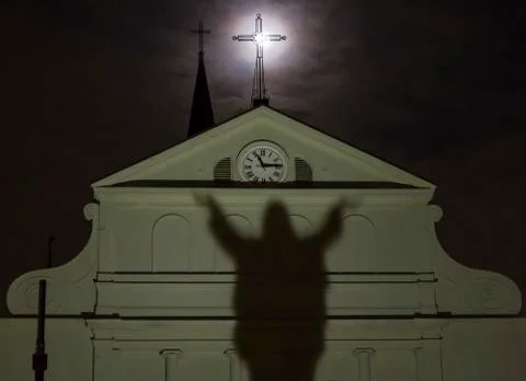 Full moon cross Stock Photos