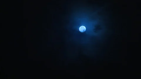 Full Moon with dark clouds at night - 2017 Stock Footage 94452459