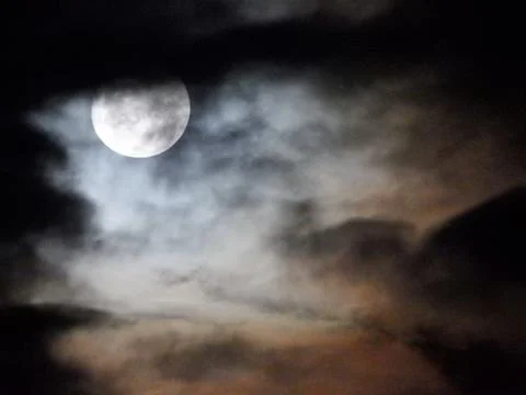 Full Moon Dark Clouds Stock Photos