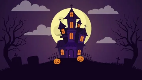 The full moon in the Dark night, Halloween banner, and party background. Stock-Footage 341737723