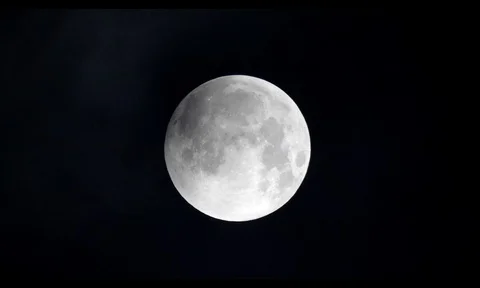 Full Moon in the Dark Night Sky Stock Footage 109585363