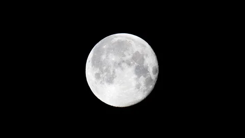 Full Moon in the Dark Night Sky Stock Footage 109585365