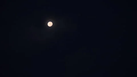 Full Moon in the Dark Night Sky Stock Footage 301450117