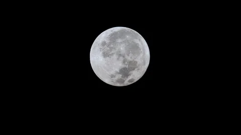 Full Moon On Dark Night Time Stock Footage 119686886