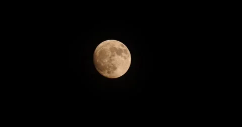 Full Moon in Dark Sky, A Breathtaking Astronomical Phenomenon Stock Footage 262396634