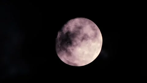 Full moon in a dark sky with clouds at night. Astrology concept. Vertical video Stock Footage 248906033